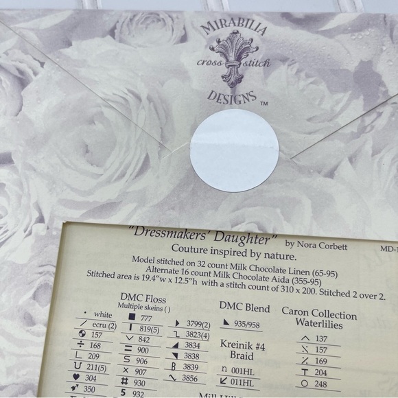 Mirabilia Designs "Dressmakers' Daughter" Cross Stitch Pattern Nora Corbett - Picture 5 of 5
